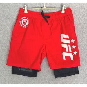 New! UFC Training Shorts Men Small Red Black Compression Liner MMA Athletic NWT